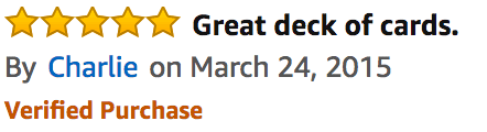 Great deck of cards 5 star rating