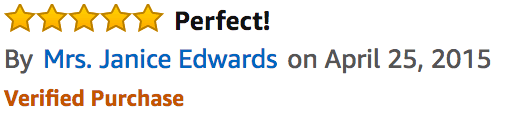 Perfect: 5 star rating
